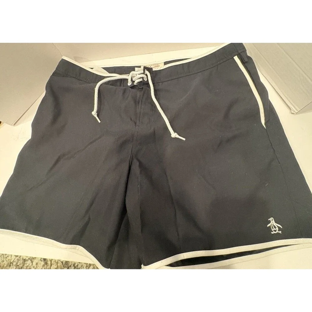 Classic Original Penguin Swim Trunks Board Shorts Men’s 38 True Black